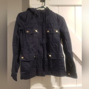 J Crew Women's Navy Hooded Jacket